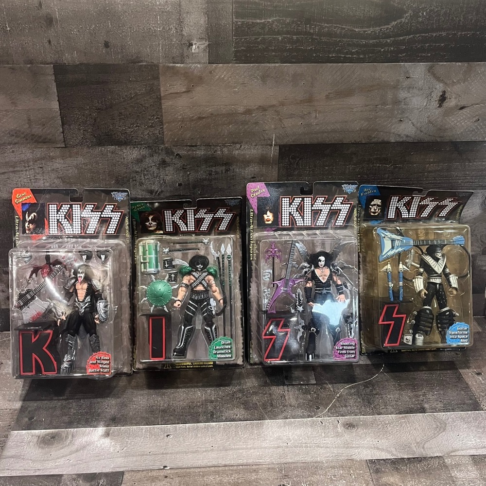 McFarlane Toys KISS Ultra-Action Figures Set Gene Paul Ace Peter 1997 Vintage